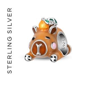 🌟 S925 Sterling Silver Capybara Spacer Charm